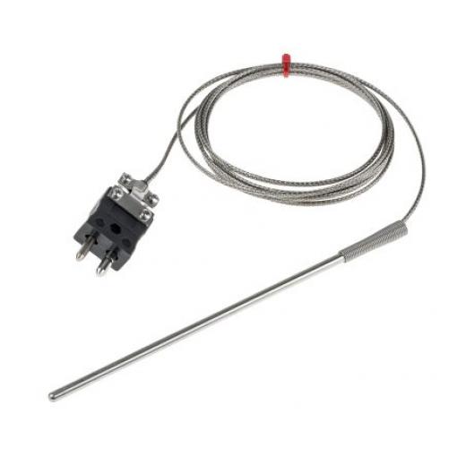 Termočlánek pro vysoké zatížení 2 m kabel Kalibrováno typ J Nerezová ocel 150 mm sonda, 60 °C 4.5 mm na 350 °C IEC, RoHS
