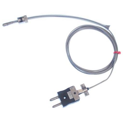Nastavitelný bajonetový termočlánek 2 m kabel Kalibrováno typ Typ J Skelné vlákno 2 m sonda 6 mm na 350 °C IEC, RoHS