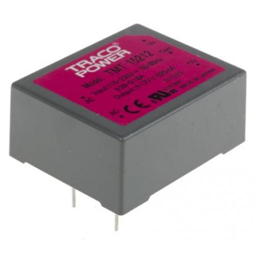 Spínaný napájecí zdroj 15W, počet výstupů: 2, výstup: ±12V dc 625mA Ano Montáž na plošný spoj TRACOPOWER