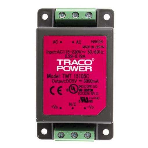 Spínaný napájecí zdroj, počet výstupů: 1 TMT 15105C 5V dc Šasi 15 W TMT TRACOPOWER 264V ac