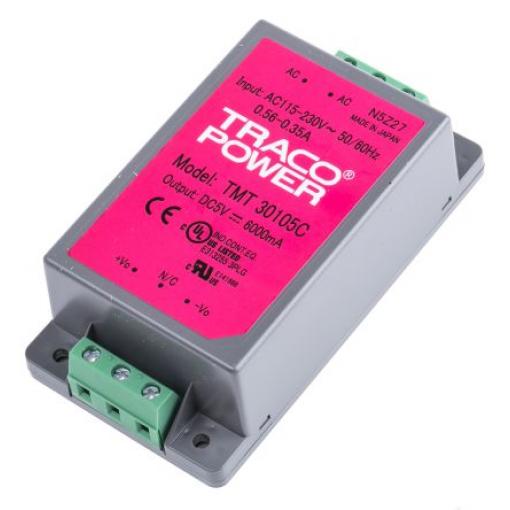 Spínaný napájecí zdroj 30W, počet výstupů: 1, výstup: 5V dc 6A Ano Montáž na rám TMT TRACOPOWER