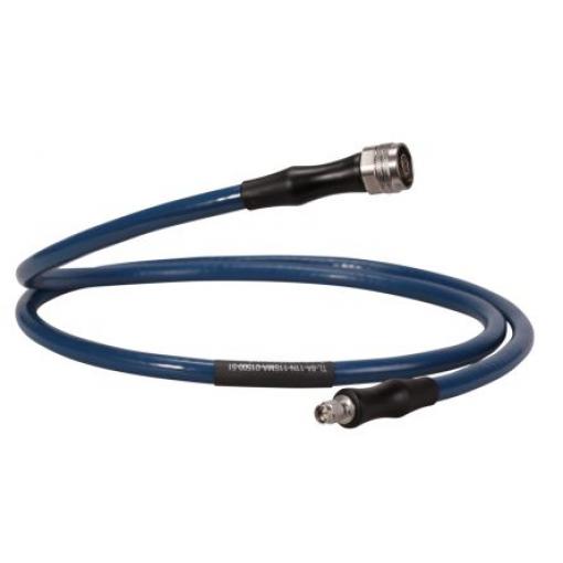 Koaxiální kabel, řada: TL-8A, Modrá Vnější Termoplastický polyuretan (PUR), Polyetylen, A: Typ N Vnější, B: SMA 3 m
