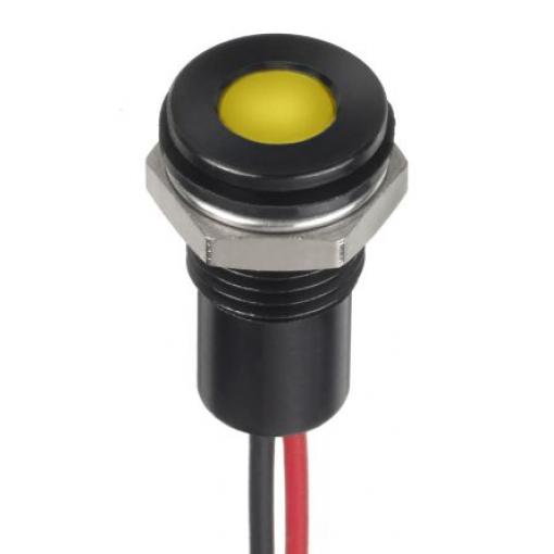 Indikátor pro montáž do panelu Zapuštěné barva Žlutá Olověný drát, 1.8 V dc, 3.3 V dc RS PRO, IP67