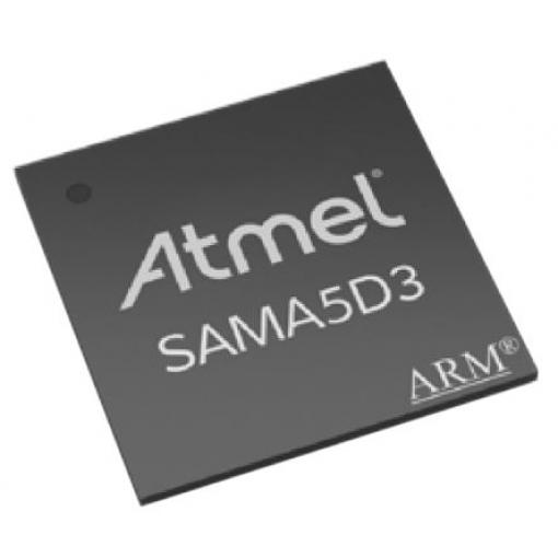 Microchip Mikrokontrolér ATSAMA5D31A-CU 32 bit ARM Cortex A5 536 MHz 160kB Blesk 128 kB RAM, počet kolíků: 324 kolíkový,