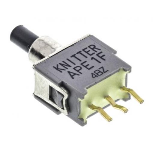 KNITTER-SWITCH Tlačítkový spínač IP67 SPDT Montáž na plošný spoj Okamžité 6.2 mm 50 mA 48 V dc 250 V ac