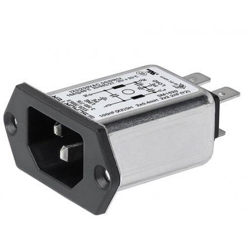 Schurter Konektor IEC 4A, řada: 5120 C18, C14 5 x 20 mm, 250 V, 60 Hz Rychlé připojení, 85 °C, -25 °C 3-101-142