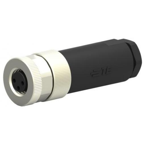 Kulatý konektor, počet kontaktů: 3, Kabel, velikost: M8 TE Connectivity, pohlaví kontaktu: Vnitřní, orientace těla: