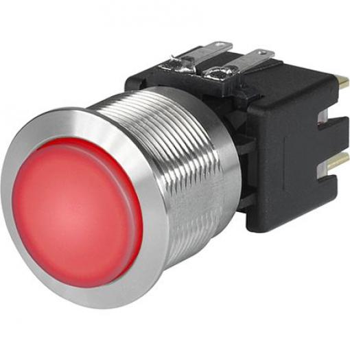 Schurter Tlačítkový spínač, řada: MSM LA CS 22 IP40, IP64 DPDT Panel Blokování Osvětlené 22.1 mm 16 A, barva LED:
