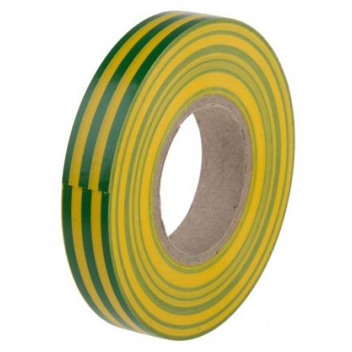 Elektrikářská páska, název: AT7, Zelená, Žlutá Polyvinylchlorid 8000 V 12 mm x, délka: 20 m tloušťka 0.13 mm RS PRO