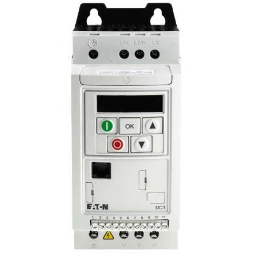 Měnič kmitočtu, řada: DC1 0.75 kW 3 16kHz 480 V IP20 Eaton 3.3 A