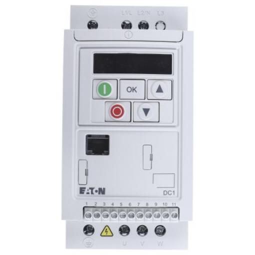Měnič kmitočtu, řada: DC1 0.75 kW 1 50Hz 240 V IP20 Eaton 4.3 A