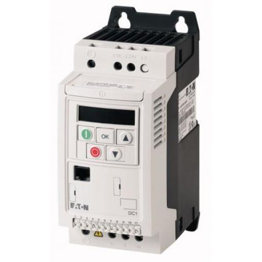 Měnič kmitočtu, řada: DC1 0.75 kW 1 16kHz 240 V IP20 Eaton 7 A