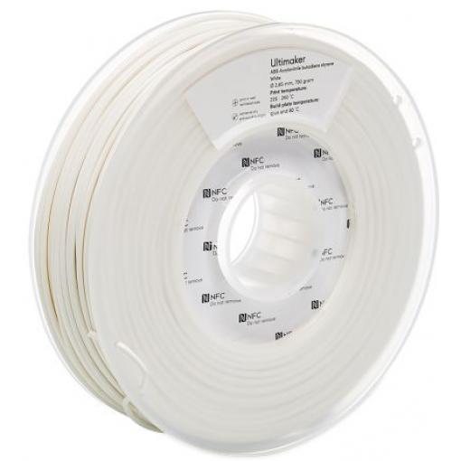 Vlákna pro 3D tiskárny, Bílá 2.85 mm 750 g ABS Ultimaker