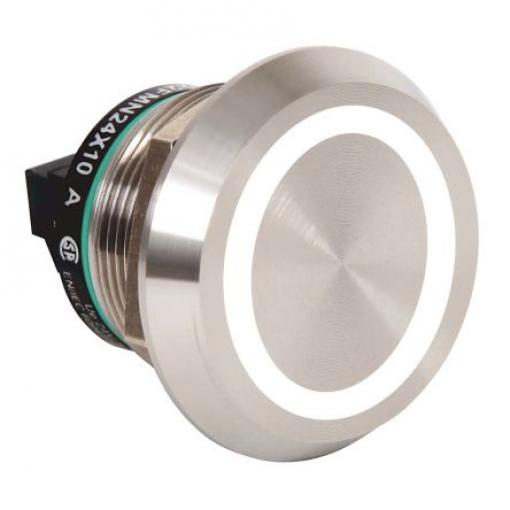 Allen Bradley Tlačítkový spínač, řada: 800K 1 NO Panel Zapuštěné, Okamžité Osvětlené 22 mm, barva LED: Bílá 24 V dc