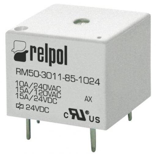 Relpol Výkonové relé SPDT Montáž na plošný spoj 15 A 5 V dc RM50