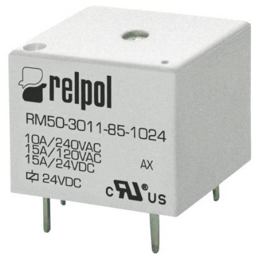 Relpol Výkonové relé SPDT Montáž na plošný spoj 15 A 24 V dc RM50