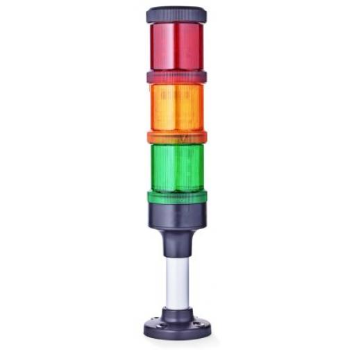 AUER Signal Signální věž, řada: ECOmodul70 LED Bzučák barva Žlutá, Zelená, Červená 24V ac/dc Základna