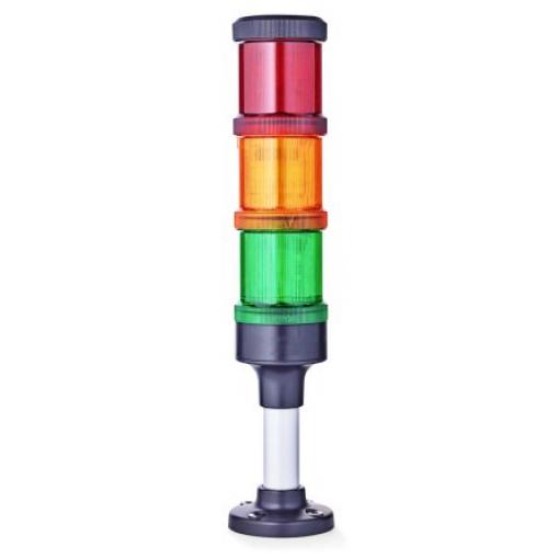 AUER Signal Signální věž, řada: ECOmodul60 LED Více tónů barva Zelená, Žlutá, Červená 24V ac/dc Základna