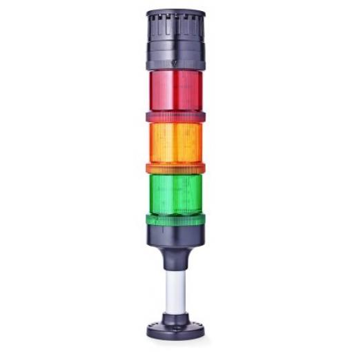 AUER Signal Signální věž, řada: ECOmodul60 LED Více tónů barva Červená, Žlutá, Zelená 24V ac/dc Základna