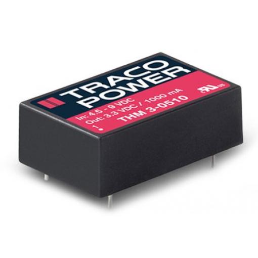 TRACOPOWER Měnič DC/DC THM 3, výstup: 3.3 V dc 5 kV ac, Vin 36V dc 1 A, Vin 9V 3.3 W -40 °C 90 °C Montáž na plošný spoj