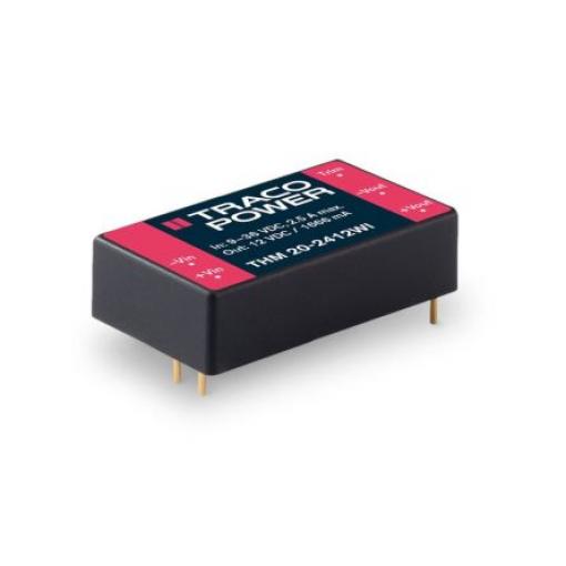 TRACOPOWER Měnič DC/DC THM 20 WI, výstup: 12 V dc 5 kV ac, Vin 3.6V 1670 mA, Vin 9V 20 W -40 °C 80 °C Montáž na plošný