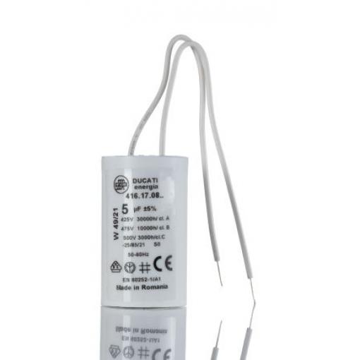 Vrstvové kondenzátory, řada: 4.16.17 5 μF ±5 % 450 V ac, Zásuvná montáž Ducati Energia