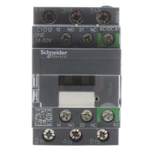 Schneider Electric 1 NO, 1 NC Stykač napětí ve vinutí 24V ac/dc 3pólový 12 A 690V ac 5.5 kW s 3 NO kontakty 60V Řízení