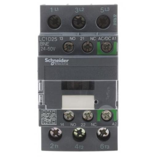 Schneider Electric 1 NO, 1 NC Stykač napětí ve vinutí 24V ac/dc 3pólový 25 A 690V ac 11 kW s 3 NO kontakty 60V Řízení