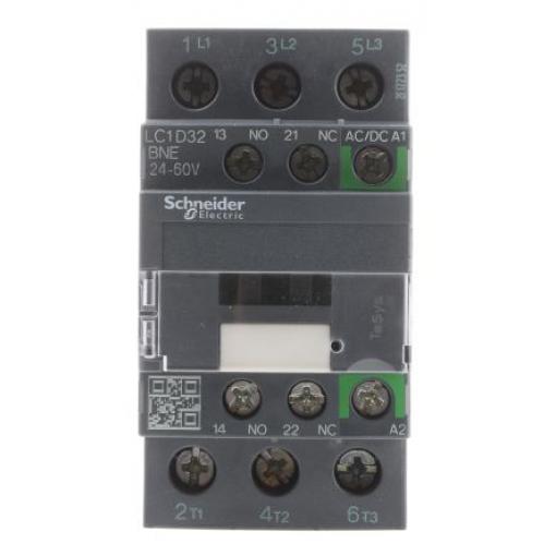 Schneider Electric 1 NO, 1 NC Stykač napětí ve vinutí 24V ac/dc 3pólový 32 A 690V ac 15 kW s 3 NO kontakty 60V Řízení