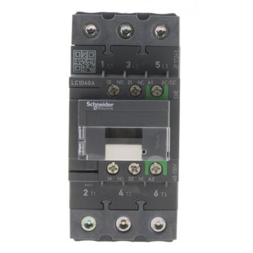 Schneider Electric 1 NO, 1 NC Stykač napětí ve vinutí 110V ac/dc 3pólový 40 A 690V ac 18.5 kW s 3 NO kontakty 130V