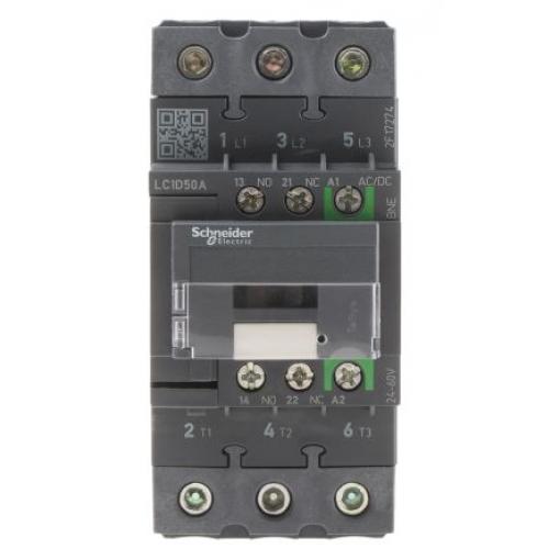 Schneider Electric 1 NO, 1 NC Stykač napětí ve vinutí 24V ac/dc 3pólový 50 A 690V ac 22 kW s 3 NO kontakty 60V Řízení