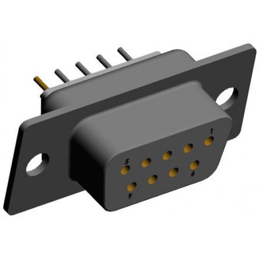 Norcomp Konektor D-Sub, řada: 772, počet kontaktů: 9, orientace těla: Rovný 2.769 mm, Průchozí otvor Vnitřní, D-SUB,