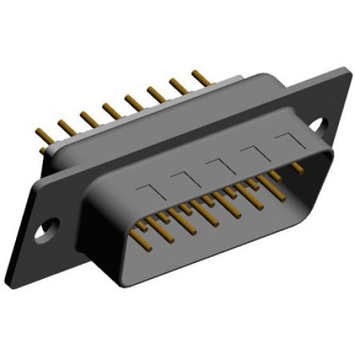 Norcomp Konektor D-Sub, řada: 772, počet kontaktů: 15, orientace těla: Rovný 2.769 mm, Průchozí otvor Vnější, D-SUB,
