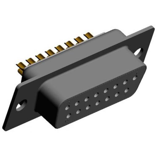 Norcomp Konektor D-Sub, počet kontaktů: 15, orientace těla: Rovný 2.769 mm, Kabel Vnitřní, D-SUB, 500.0 V