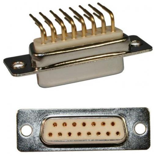 Norcomp Konektor D-Sub, řada: SEAL-D, počet kontaktů: 15, orientace těla: Pravý úhel 2.769 mm Vnější, Standardní, 500 V