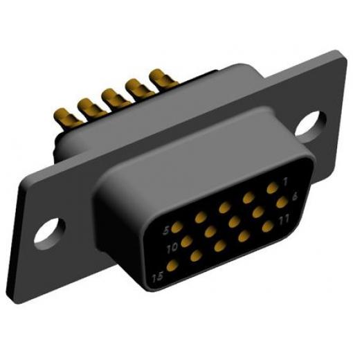 Norcomp Konektor D-Sub, počet kontaktů: 15, orientace těla: Rovný 2.286 mm, Zásuvná montáž Vnitřní, D-SUB, 1.0 kV