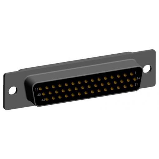 Norcomp Konektor D-Sub, řada: 780, počet kontaktů: 44, orientace těla: Rovný 2.286 mm, Zásuvná montáž Vnitřní, D-SUB,