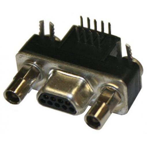 Norcomp Konektor D-Sub, řada: MICRO-D, počet kontaktů: 9, orientace těla: Pravý úhel 1.27 mm, Průchozí otvor Vnější,