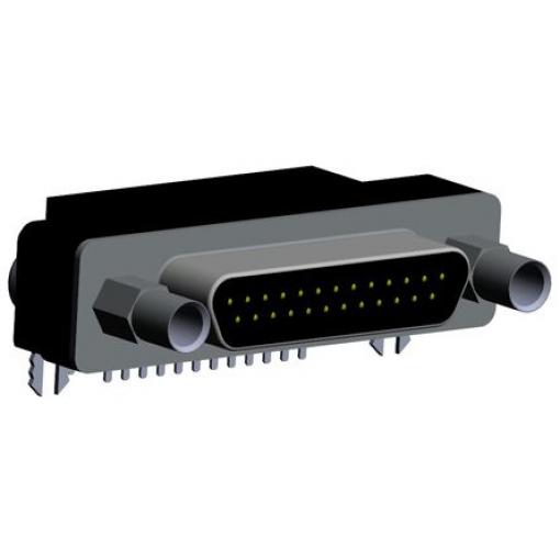 Norcomp Konektor D-Sub, řada: MICRO-D, počet kontaktů: 25, orientace těla: Pravý úhel 1.27 mm, Průchozí otvor Vnější,
