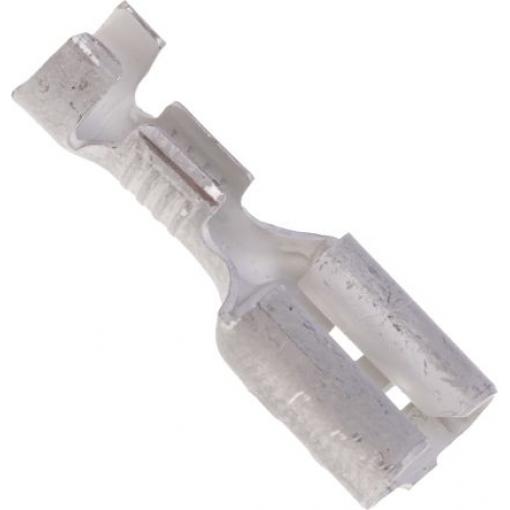 TE Connectivity Zásuvný konektor, řada: FASTIN-FASTON .250 Neizolované, 6.35 x 0.81 mm, Černá Vnitřní, celková délka: