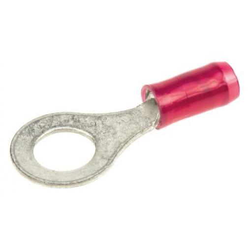 Očková koncovka, řada: PIDG, pokovení: Cín, M6, Červená, 105 °C, min. AWG: 22 AWG, max. AWG: 16 AWG, Izolované, TE