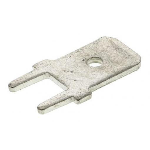 TE Connectivity Zásuvný konektor, řada: FASTON .250 Neizolované, 6.35 x 0.81 mm, Černá Vnější, celková délka: 14 mm,