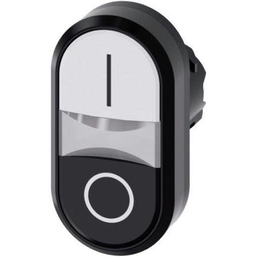 Siemens Tlačítkový spínač, řada: SIRIUS ACT Bílá, Černá Okamžité, průměr výřezu: 22 mm IP69K, IP67, IP66