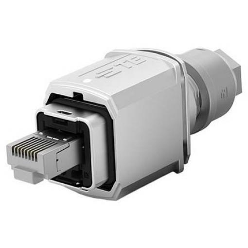 TE Connectivity Konektor RJ45, řada: 1-2120864 Vnější Cat6a, počet cest: 8, Rovný, Kabel Stíněné, počet portů: 1portový