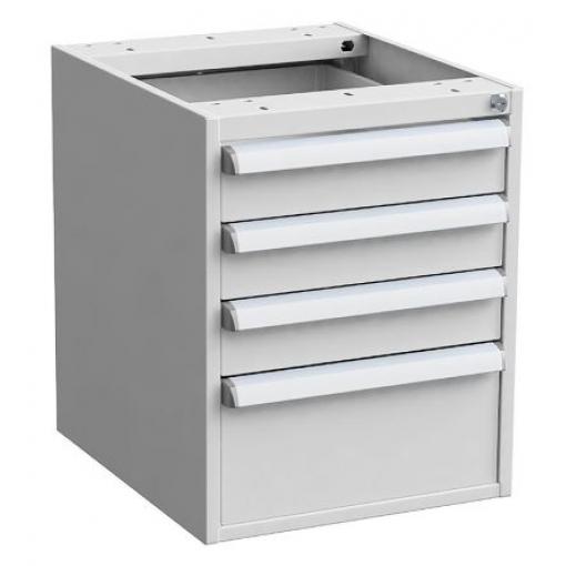Zásuvková jednotka 4 Šedá Ocel 560 mm x 450 mm x 520 mm Treston