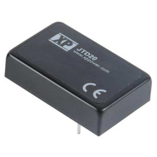 XP Power Měnič DC/DC JTD20, výstup: 12 V dc 1.6 kV dc, Vin 75V dc 1670 mA, Vin 18V 20 W -40 °C 100 °C Průchozí otvor