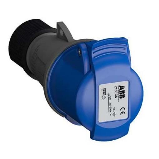 Amphenol Industrial Průmyslový napájecí konektor, řada: Easy & Safe, IP44, Kabel barva Modrá, 16 A 2P+PE, 230 V