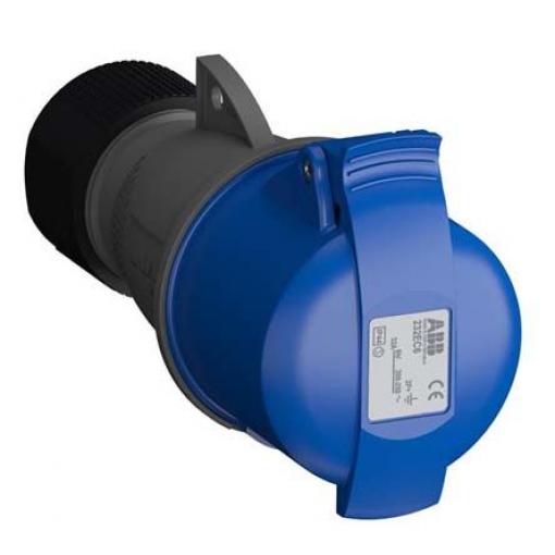 Amphenol Industrial Průmyslový napájecí konektor, řada: Easy & Safe, IP44, Kabel barva Modrá, 32 A 2P+PE, 230 V