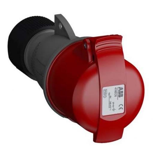 Amphenol Industrial Průmyslový napájecí konektor, řada: Easy & Safe, IP44, Kabel barva Červená, 16 A 3P+N+PE, 415 V
