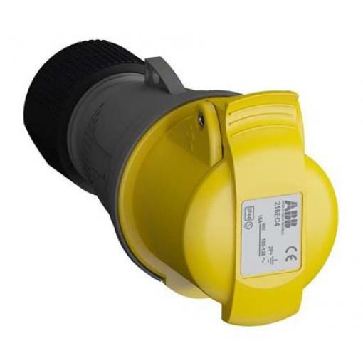 Amphenol Industrial Průmyslový napájecí konektor, řada: Easy & Safe, IP44, Kabel barva Žlutá, 16 A 2P+PE, 110 V